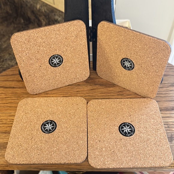 Christopher Radko Vintage Set Of 4 Christmas Kaleidoscope Cork Backed Coasters - Picture 3 of 4